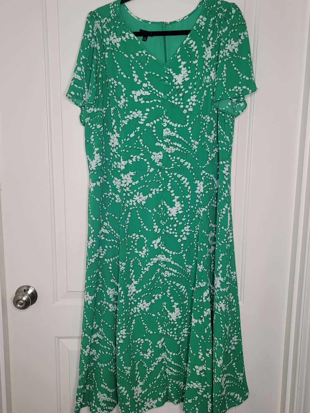 Talbots Green and White Floral Maxi Dress